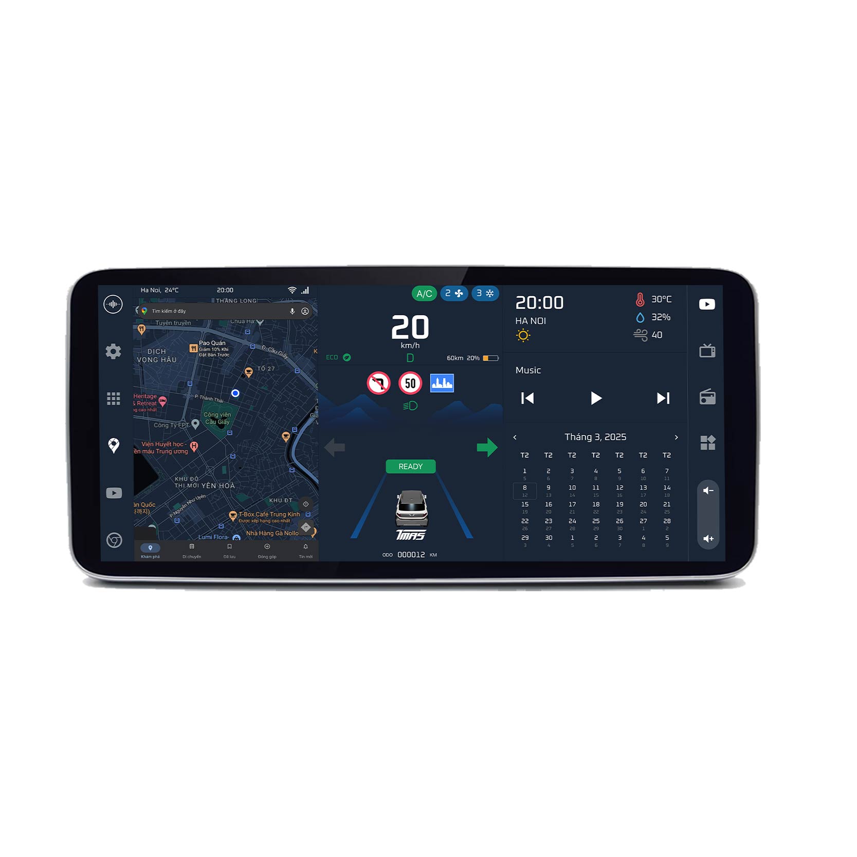 Màn hình Cluster Android TMAS T600 VF3