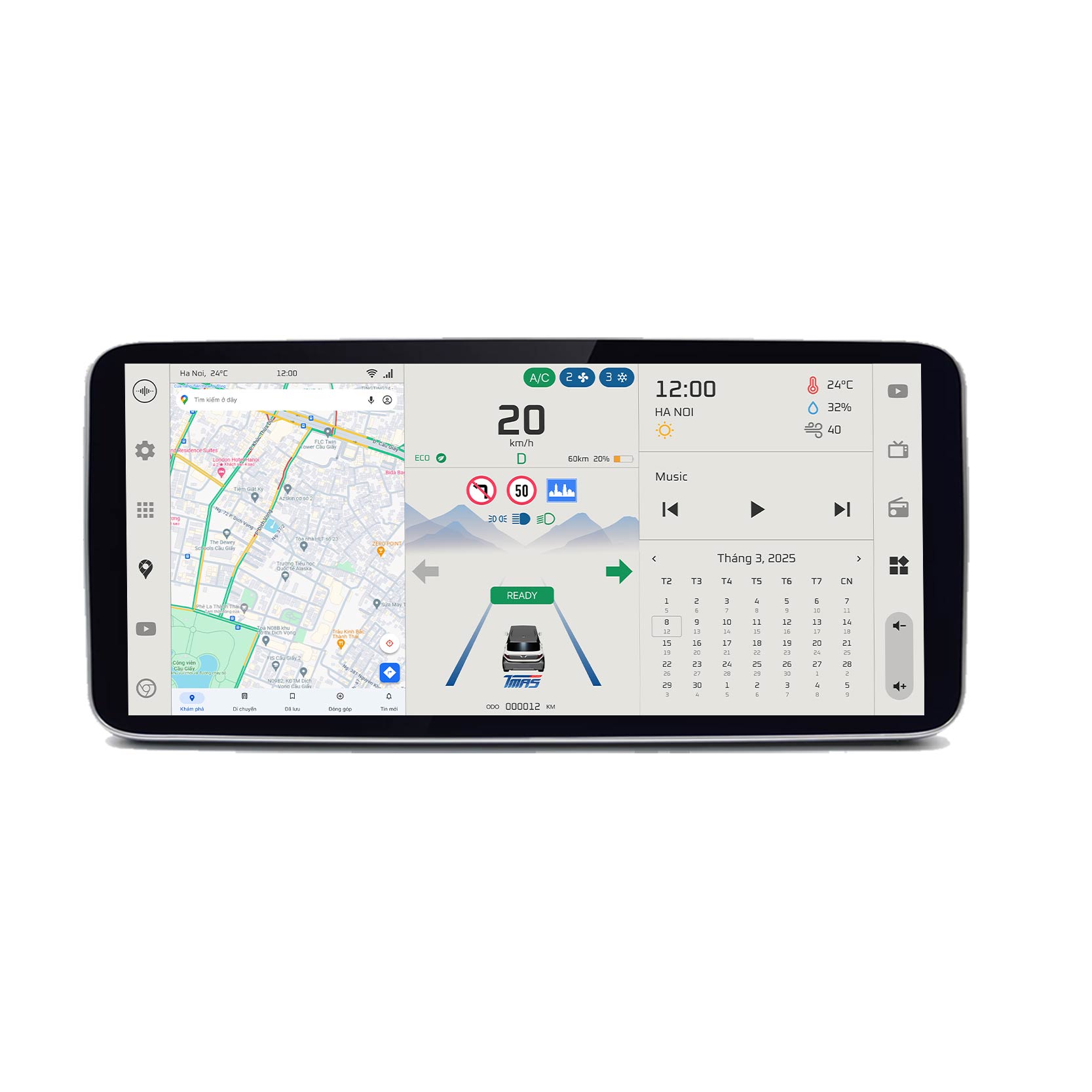 Màn hình Cluster Android TMAS T500 VF3